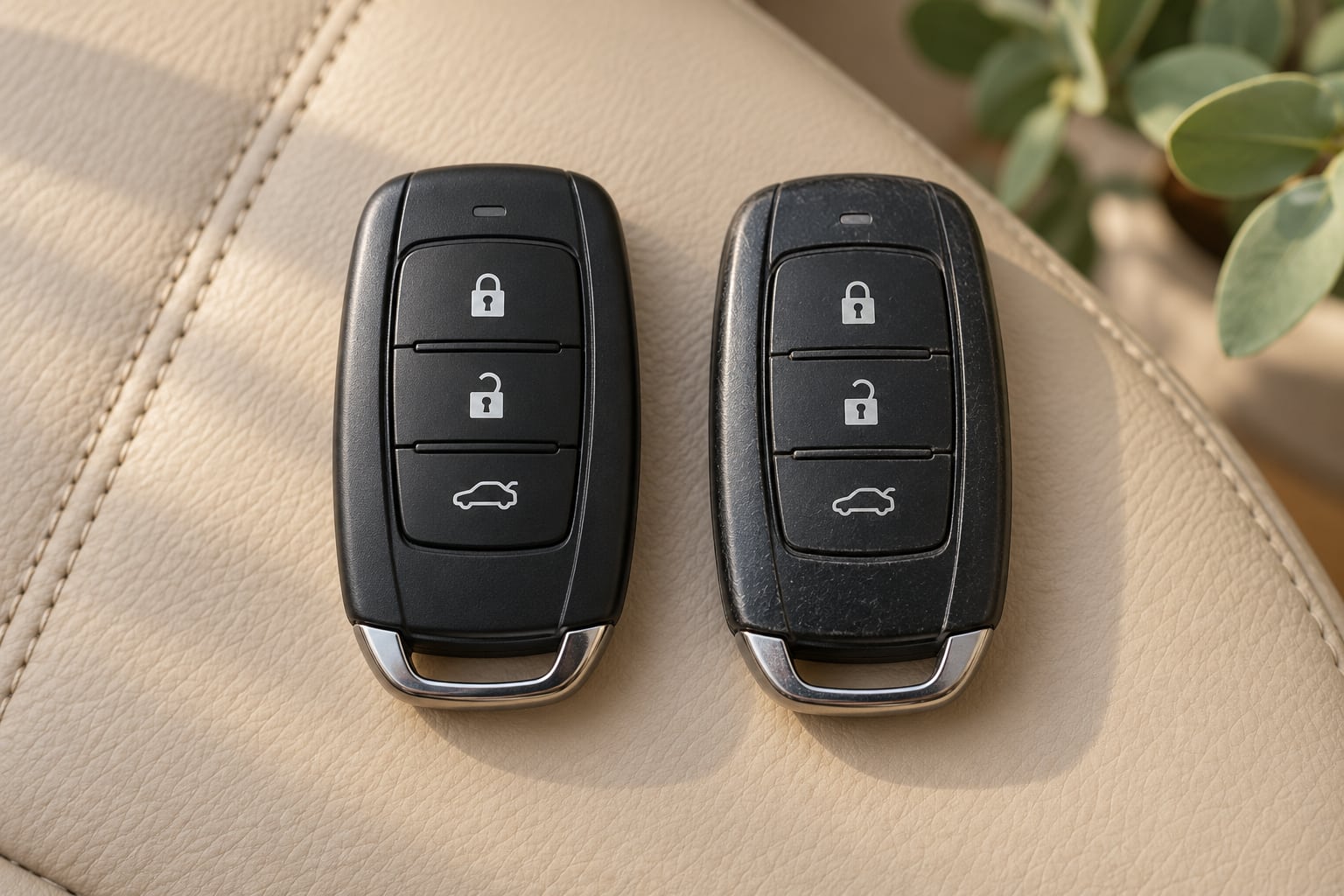 Două chei auto pentru setul principal și cel de rezervă
