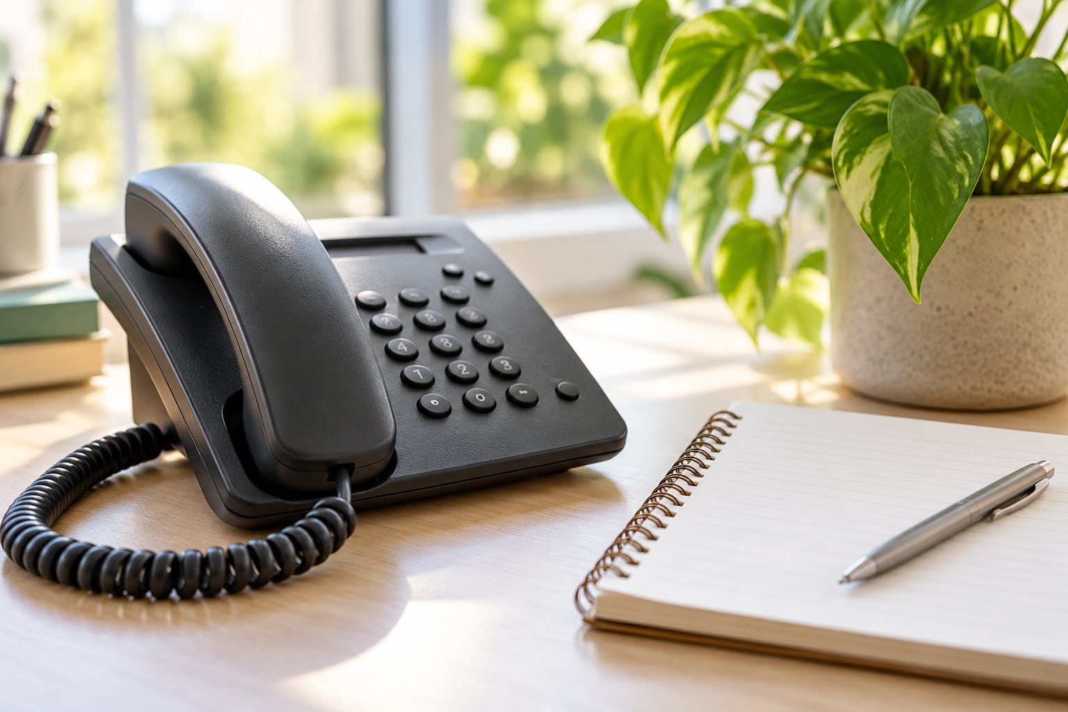 Telefon pentru contactarea dispecerului pe birou